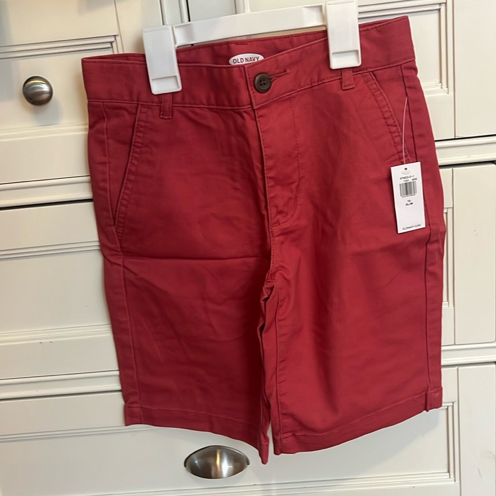 Boys, Old Navy, size 10 slim Nantucket red style chino shorts